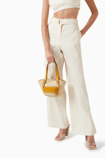 Structured Tote 16 Bag in Straw