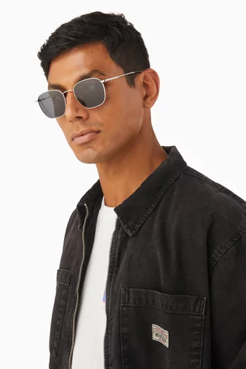 Adam Square Sunglasses in Stainless Steel