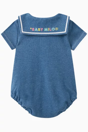 Baby Milo Denim Bodysuit in Cotton