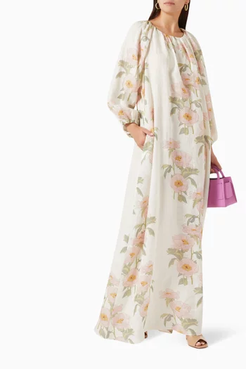Georgina Floral Maxi Dress in Linen