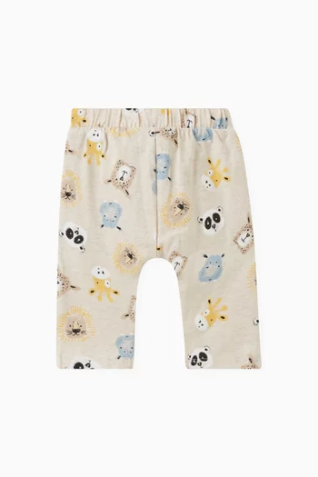 Animal-print Pyjama Pants in Cotton