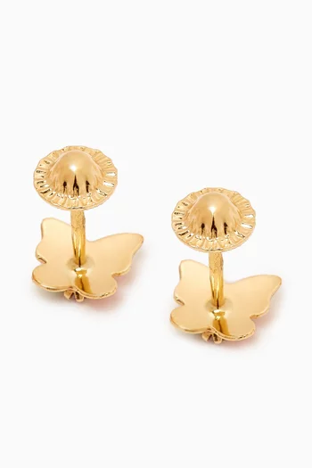 Butterfly Diamond & Enamel Earrings in 18kt Yellow Gold