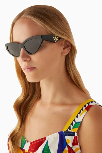 Fleur Azure Cat-eye Sunglasses in Acetate