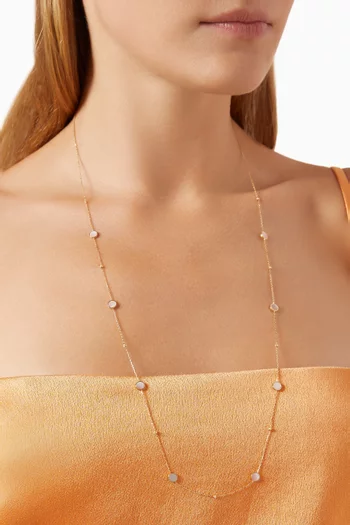 Zira Mother of Pearl Long Necklace in 18kt Gold