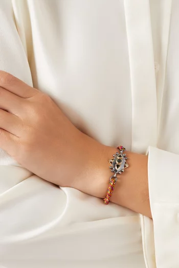 Nawi Tourmaline, Diamonds & Gold Bracelet in Sterling Silver