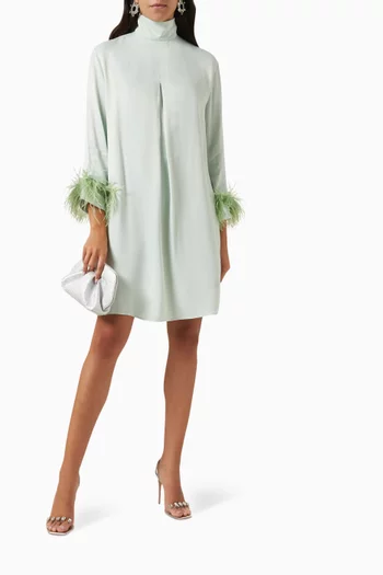 Detachable Feather Party Shirt Dress