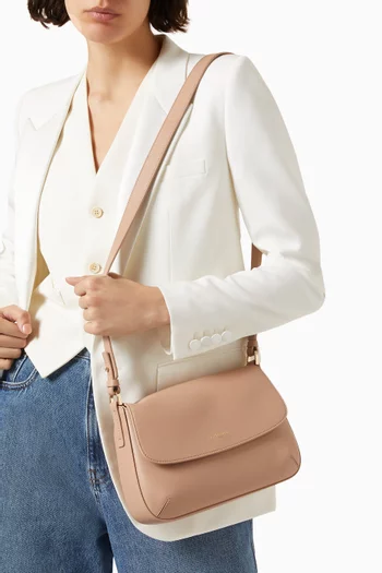 Small La Prima Shoulder Bag in Pebbled Leather