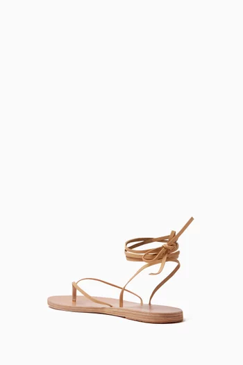Celia Thong Lace Sandals in Nappa Leather