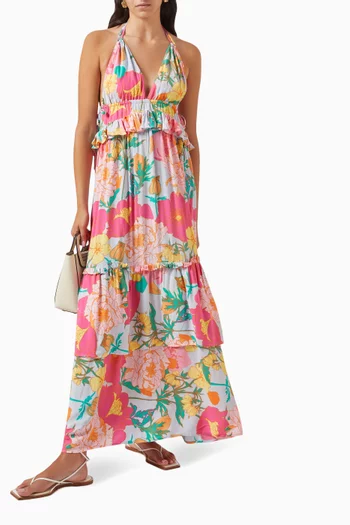 Yaslullah Floral-print Halter Dress in EcoVero™