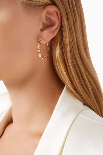 Iancura Pearl Hoop Earrings in 14kt Gold-plated Metal