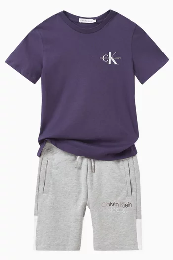 Colour-block Logo Shorts in Cotton
