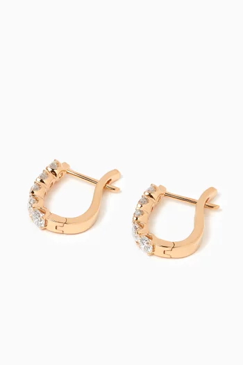 Cascade Diamond Hoop Earrings in 18kt Gold