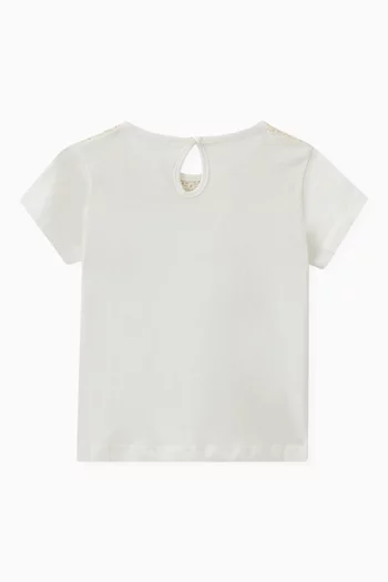 Cutwork-detail T-shirt in Cotton