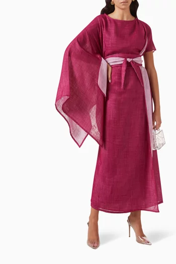 Asymmetric Kimono Dress in Linen