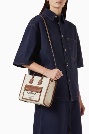 Mini Freya Tote Bag in Canvas & Leather
