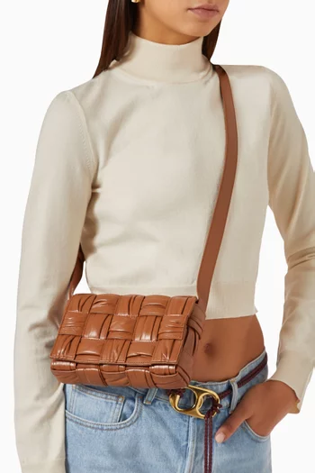 Small Cassette Cross-body Bag in Foulard Intrecciato Leather