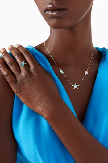 Lanature Star Enamel Ring in 18kt Gold