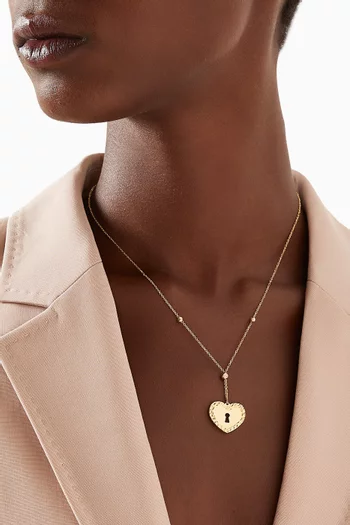 Moda Heart Drop Necklace in 18kt Gold