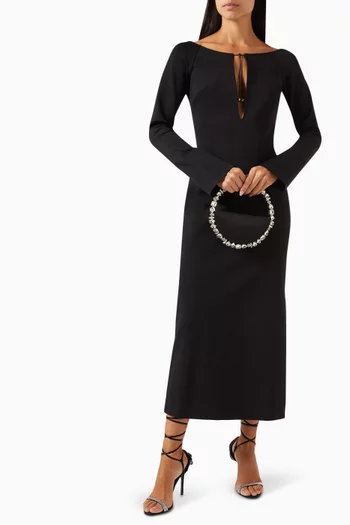 Solare Sequin Embellished Midi Dress in Nylon