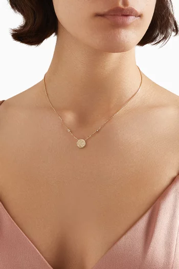 Lace Petite Mother of Pearl & Diamond Necklace in 18kt Yellow Gold