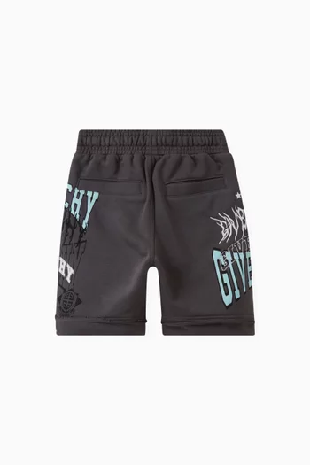 All-over Logo Print Shorts in Cotton
