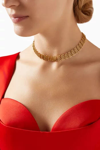 Adela Choker Necklace in Gold-plated Brass