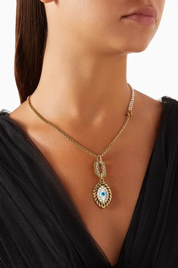 All Timer Higone Evil Eye Necklace in Gold-plated Brass