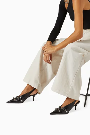 Cagole 70 Slingback Pumps in Leather