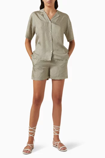 Rayne Monogram Shorts in Silk-blend