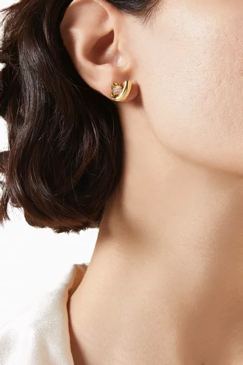 Afar Crystal Studs in 18kt Gold-plated Metal
