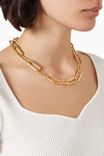 Roll Chain Choker in 18kt Gold-plated Metal