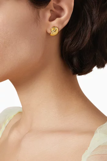 Moro Studs Earrings in 18kt Gold-plated Metal