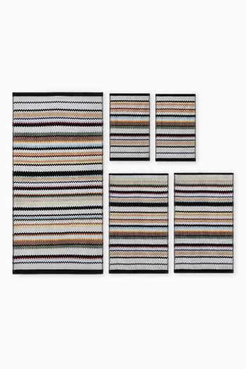 Curt Zigzag Bath Towels, Set of 5 in Cotton-terry