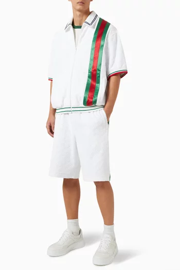 GG Zip-up Polo Shirt in Cotton-terry