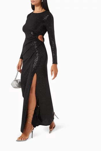 Rilexisa Sequined Maxi Dress in Nylon