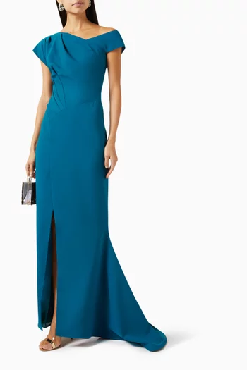 One-shoulder Maxi Dress in Cady