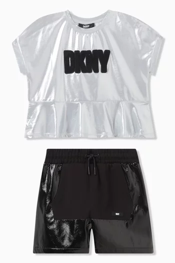 Logo-patch Shiny Shorts in Polyester