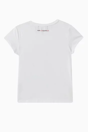 Metallic-logo T-shirt in Cotton-modal Blend