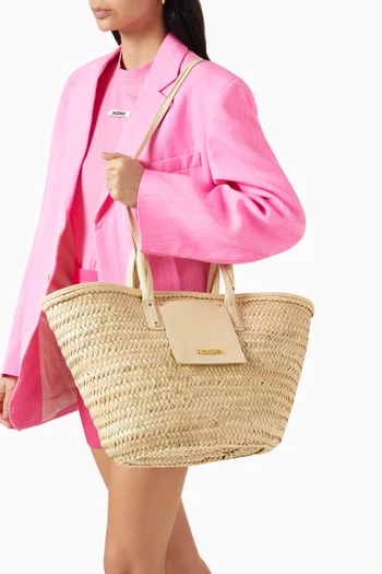 Le Panier Soli Basket Bag in Straw & Leather