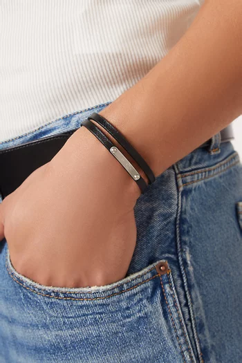 Double-wrap ID Bracelet in Leather