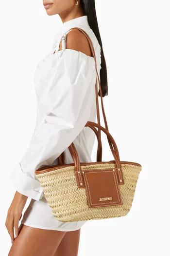 Le Petit Panier Soli Tote Bag in Palm & Leather