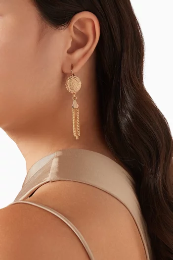 Feminine Drop Sleeper Earrings in 14kt Gold-plated Metal