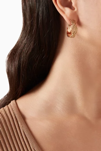 Textured Hoop Earrings in 14kt Gold-plated Metal