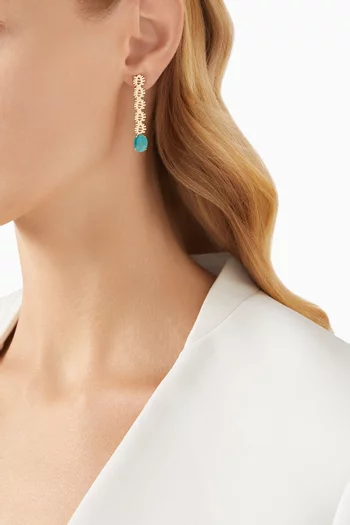 Five-eye Turquoise Earrings in 18kt Gold