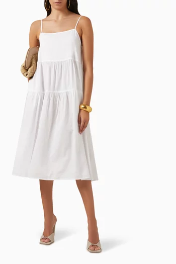 Strappy Tiered Dress in Cotton