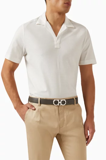 Gancini Reversible Belt in Leather