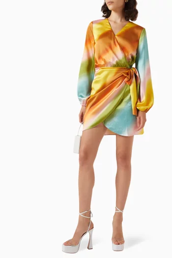 فستان فيينا بتصميم ملفوف بألوان متدرجة