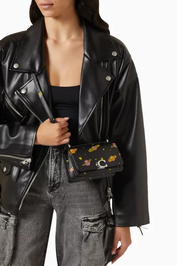 Bandit Cosmic Planet-print Crossbody Bag in Leather