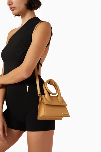 Le Chiquito Noeud Tote Bag in Grained Leather