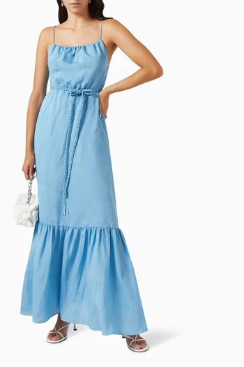 Jayda Belted Maxi Dress in Tencel-blend